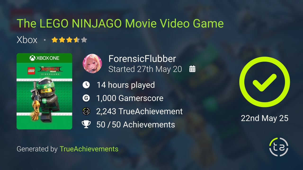 The LEGO NINJAGO Movie Video Game achievement summary